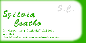 szilvia csatho business card